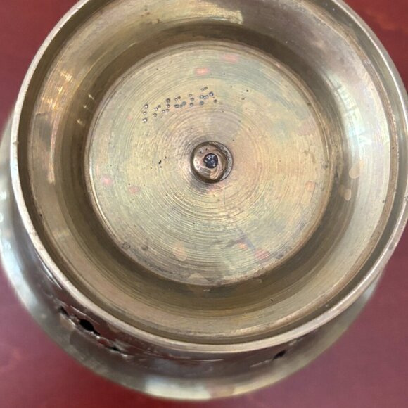 Brass Incense Holder Burner Etched 2 Piece India Meditation Vintage - Picture 8 of 8